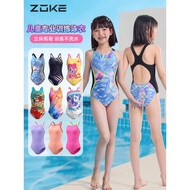 Zoke Girls' Swimsuit zoke2026 New Style Children's Medium Large Children's Professional Training Rac