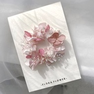 Flora Flower乾燥花卡片-仙女粉色系花圈