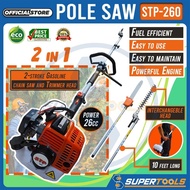 SuperTools Pole Saw 2 Stroke Engine 26cc Pruner 10 feet Hedge Trimmer Branch Cutter Sawit Kebun Chain Saw Mesin Sabit