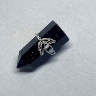 洄游__純銀 手工 編織 人魚 鏤空 設計 天然石 戒指 藍色 磷灰石