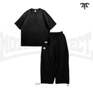 HITAM Mozzaproject Black Oversized Tshirt and Plain Balloon Baggy