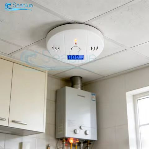 Carbon Monoxide Detector CO Alarm Detector 0-999PPM Battery Powered LCD Display 85db Sound & Flash A