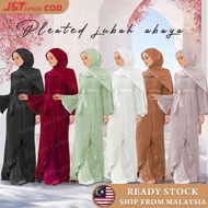 Abaya Jubah Muslimah Robe Pleated Maxi Dress Moden Pleated Ironless Jubah Dress muslimah Lace Premiu