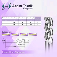Endmill Aluminum 8 mm shank 8 long 60 I 100 mm 3 Flute Endmill 8mm Aluminum