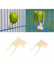 2入組堅固的塑料水果叉,適用於鸚鵡、鳥類-鳥籠便利食物架