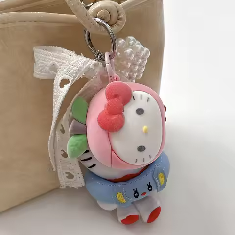 Cute kawaii 3D Peach Kitty Plush lovely For Airpods 1 2 3 4 Pro Pro 2 Pro 3 Silicone Earphone Case C