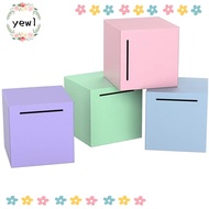 YEWW Money Box, Multicolor Stainless Steel Coin Money Saving Box, Simple Design Desktop Ornament Squ
