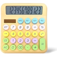 Cute Desktop Calculator, 12 Digits Large LCD Display, Purple, Solar/Battery Powered, Business Calcul