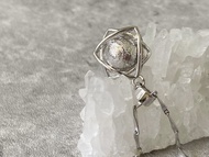 【六芒大衛星。魔幻球天鐵項鏈】瑞典鎳鐵隕石、925銀|鎖骨鏈