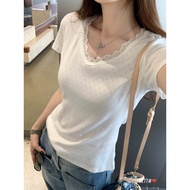 Wg.We 9277 Stretch Lace Collar T-shirt