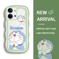 Soft Silicone Case untuk Oppo Reno9 Reno8 T 5G A1 Pro Reno8 T 4G Reno8 5G Reno9 ProImut Kartun Doraemon Gelombang Cassing pola