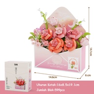 Bunga Blok Bangunan Partikel Kecil Unicorn Mainan Ornamen Fantasi Dan Hadiah Kreatif Blok Bangunan P