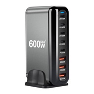 600W GaN Fast Charge 3.0 USB Type C Fast Charger with 8 Ports, 5C3A PD Charger for Phones and Tablet