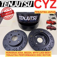 (1 PAIR) Tenjutsu Japan PERODUA AXIA, BEZZA, MYVI 1.3 1.5 LAGI BEST Front Sport Disc Rotor Slotted D