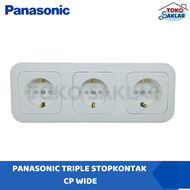 Stop Kontak Triple CP ( Child Protection ) Panasonic 3 Gang Stopkontak 3 Lubang Tanam