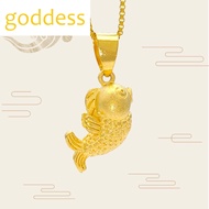 18K Saudi Gold Pawnable Little Koi Little Fish Pendant Clavicle Necklace