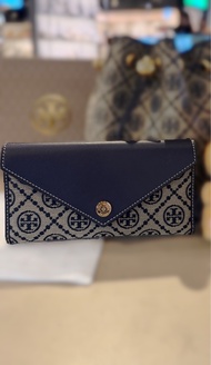 Tory Burch T Monogram 拼皮信封長夾