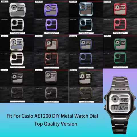 AE-1200 Watch Modification Dial Kit Japanese Copper Dial Face with Film for 3299 ae1200 Movement Cas