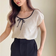 SOORI - GOO (Knitted Top Knit Ribbon Korean Women's Top)