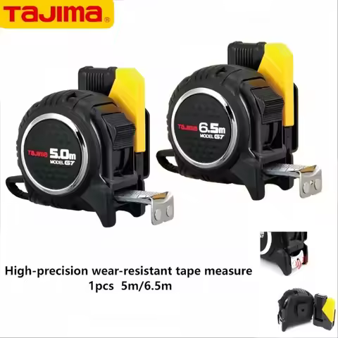 TAJIMA High-precision Wear-resistant Tape Measure ,1pc, 5/6.5m Telescopic Self-locking 1001-1897/100