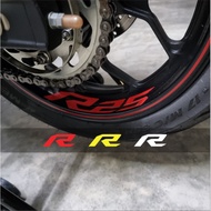 Yamaha R15 R15m R25 R25m R3 R3m R6 R1 R1m Mt15 Mt25 Mt03 Mt07 Mt09 Mt10 Rim Sticker Rim Strip Red Wh