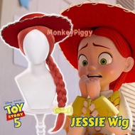 TOY STORY JESSIE Cosplay Wig&Hat JESSIE Red Braided Wig Heat Resistant Synthetic Wig