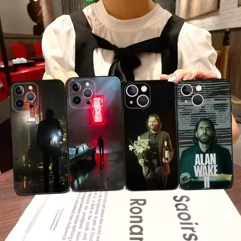 Alan Wake Game Phone Case For iPhone 16,15,14,13,12,11,Pro,X,XS,Max,XR,Plus,Mini Black Soft Silicone