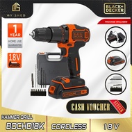 💖🔥BLACK &amp; DECKER BDCHD18K-B1 Cordless Hammer Drill With 1 Lithium Battery 18V (BDCHD18K)