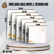 CAKE BASES GOLD WHITE BIRTHDAY CAKE BASE/ CAKE BOARD PUDDING BASE BOARD