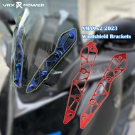 For YAMAHA XMAX 300 V2 2023 Motorcycle Visor Windshield Brackets CNC Windscreen Strips Holder Bracket Kit 1 Pair