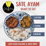 Set Sate Ayam Ready to Eat (Sate, Nasi Impit, Kuah Kacang)