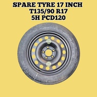 Spare Tyre 17 Inch Inci 5H PCD120 ( T135/90 D17 ) For BMW Tayar Spare / Spare Tire / Tayar Ganti