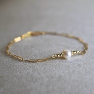 Bracelet Pearl 14k Gold Chain-Treasure-