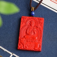 天然原礦硃砂精品紅砂普賢菩薩吊墜 精品原創 硃砂含量高達95%以