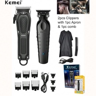 2pcs Electric Hair Clipper For Men KM-1071 & KM-2299 Professional Hair Cutting Kit 0mm Zero Gapped C