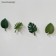 [loveshoping1] 4Pcs Fridge Magnets ABS Mini Refrigerator Stickers Waterproof Fixing Refrigerator Magnets Tropical Leaves Fridge Stickers [SG]