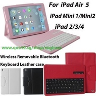 HOT!For Apple iPad Air iPad 5 ipad 2 3 4 ipad mini mini2 Wireless Removable Bluetooth Keyboard Leath