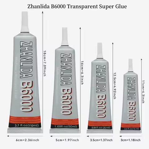 Zhanlida B6000 Clear Glue 15/50/110ml Adhesive With Precision Applicator Tip Diamond Jewelry Clothes
