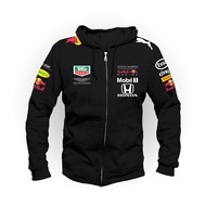 2023 style Jacket Hoodie ZIPPER LOGO MIX / Honda Aston Martin Red Bull Racing Team Mens Long Sleeve 
