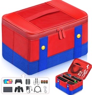 Protective Portable Storage Bag for Nintendo Switch OLED Accessories Storage Carrying Case Mario Theme Bag Compatible with Switch V2/Lite Console Accessories