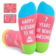 Zmart 7th Birthday Gifts for Girls - Socks for Girls Boys Age 7, 7 Year Old Girl Gift Ideas, Present