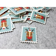 Reindeer Postage Stamp Gift Tags Christmas Present Mini Message Cards (10pcs)