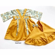 Emy Bj168a Baju Muslim Gamis Kimono Anak Perempuan Girl Toddler Bahan