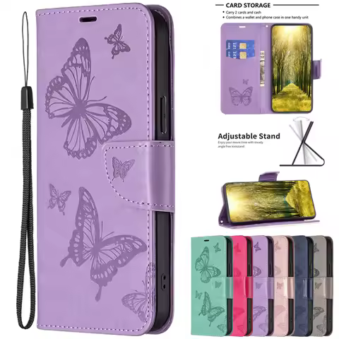 Wallet Flip Case on For Honor 9X STK-LX1 6.59" Cases Fashion Leather Butterfly Case For Huawei Honor