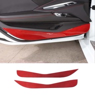 Carbon Fiber Car Door Panel Anti Kick Trim Kit Protector Accessories Sticker For Chevrolet Corvette 