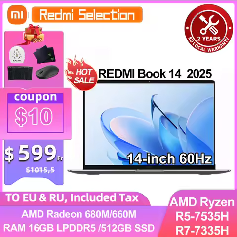 Xiaomi Laptop Redmi Book 14 2025 Ryzen 7-7735H/R5-7535H Radeon 680M/660M RAM 16GB 512GB SSD 14-inch 