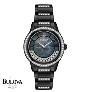 Display set - Bulova Turnstyle Swarovski Crystal Accents with MOP Dial Black Bracelet Women's Watch