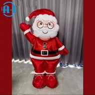 61 Inches 4D Santa Claus Foil Balloon - Merry Christmas Party Decoration Stand