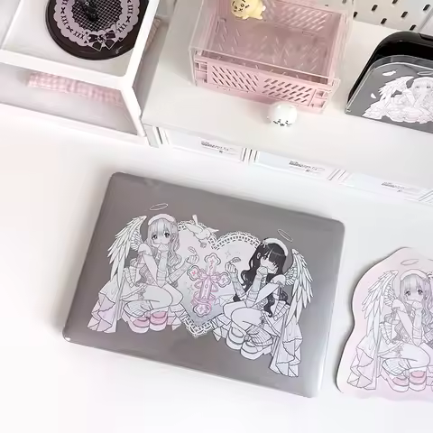 Angel Girl Shining Glitter Laptop Case For Apple Macbook 15 inch M5 Air 15 13 13.6 Inch For M4M3M2M1