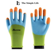 Green-orange rubber-coated work gloves, abrasion-resistant gardening gloves, good work gloves